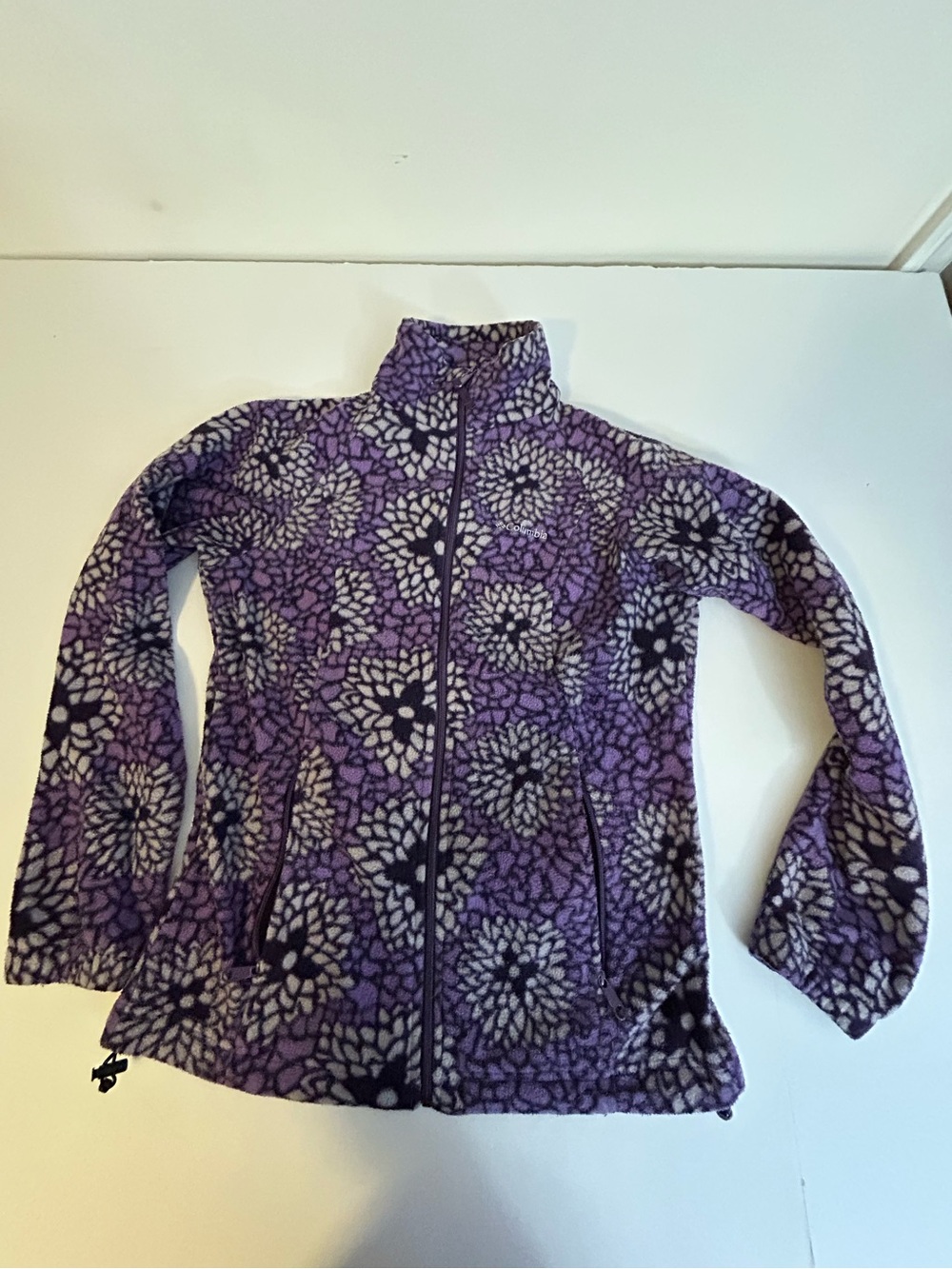 Columbia Purple and Black Patterned Fleece Jacket